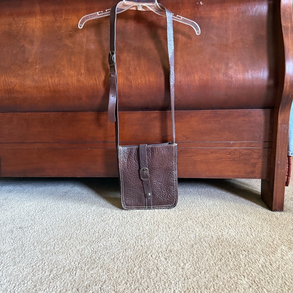 Patricia Nash Dark Brown Leather Crossbody Bag